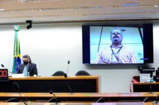 Audiência Pública - PEC 187/2019, que extingue o Fundo Nacional da Pessoa Idosa. Dep. Felício Laterça (PSL - RJ) e Consultor de Orçamento e Fiscalização da Câmara dos Deputados, Sidney José de Souza Júnior