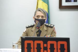 Audiência Pública - Protocolo adotado pela PM na Prevenção da violência doméstica. Coronel PM e Corregedora da Polícia Militar de Minas Gerais (PMMG), Silma Regina Gomes da Rocha Oliveira