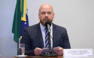 Seminário “Desafios e experiências de ampliação da licença-maternidade”. Segundo Secretário da Embaixada da Suécia no Brasil-(Suécia), Alexander Eriksson.