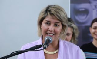 Evento de Lançamento. Representante de secretaria da mulher do Rio de Janeiro, Carol Mendez