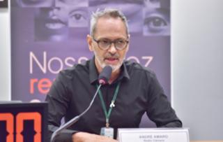 Lançamento da Campanha Masculinidade Consciente. Jornalista - Rádio Câmara, André Amaro.