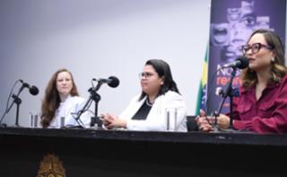 Congresso de Comunicação Política para Mulheres. Representativa, Noemi Araujo. Ousadia Política, Nerea Garcia. Estrategista Política e Digital, Dani Braga. Representativa, Noemi Araujo.