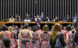 Homenagem ao dia Internacional da Mulher. Ministra de Estado da Igualdade Racial, Anielle Franco. Dep. Benedita da Silva (PT  -RJ). Dep. Laura Carneiro (PSD-RJ). Ministra de Estado das Mulheres, Cida Gonçalves. Ministra do Tribunal Superior Eleitoral, Edilene Lôbo.