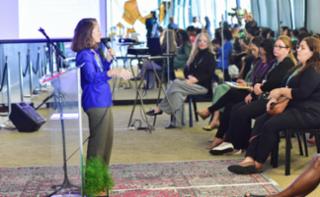 Aula Magna do Curso Orçamento Mulher. Participante, Rita.