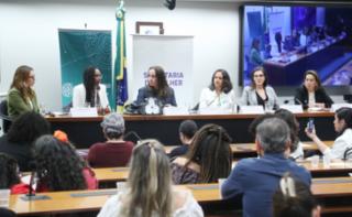 Fórum Brasileiro de Microempreendedorismo em Brasília - Aliança Empreendedora. Assessora e Coordenadora do Comitê Elas Empreendem, Larissa Alfino; CEO da Plataforma PretaHub e Presidente do Instituto Feira Preta, Adriana Barbosa; Dep. Adriana Ventura (NOVO - SP); Diretora de Relações Institucionais e Governamentais da Rede Mulher Empreendedora, Adriana Rodrigues; Head de Public Policy da META, Kaliana Palanche; Secretária da Mulher do Estado do Rio de Janeiro, Heloisa Aguiar