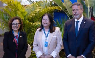 1ª Reunião de Mulheres Parlamentares. Secretária-Geral Das Relações Exteriores, Embaixadora Maria Laura Da Rocha, Deputada estadual, Fátima Canuto (MDB - AL) e Presidente da Câmara dos Deputados, Arthur Lira