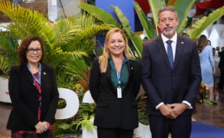 1ª Reunião de Mulheres Parlamentares. Secretária-Geral Das Relações Exteriores, Embaixadora Maria Laura Da Rocha e Presidente da Câmara dos Deputados, Arthur Lira