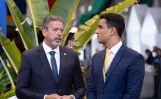 1ª Reunião de Mulheres Parlamentares. Presidente da Câmara dos Deputados, Arthur Lira  e o Prefeito de Maceió, João Henrique Caldas