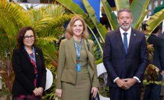 1ª Reunião de Mulheres Parlamentares.  Secretária-Geral Das Relações Exteriores, Embaixadora Maria Laura Da Rocha, Coordenadora Residente do Sistema das Nações Unidas no Brasil, Silvia Rucks e o Presidente da Câmara dos Deputados, Arthur Lira