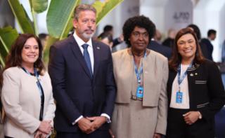 1ª Reunião de Mulheres Parlamentares. Dep. Soraya Santos (PL - RJ), Presidente da Câmara dos Deputados, Arthur Lira, Benedita da Silva (PT - RJ) e a Dep. Maria Rosas (REPUBLICANOS - SP)