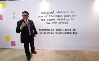 Abertura da Exposição “Mulheres no Poder” - Opening of the Exhibition “Women in Power” - Apertura de la Exposición “Mujeres en el Poder”.  Partido do Despertar Nacional, Andi Muawiyah Ramly.