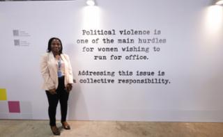 Abertura da Exposição “Mulheres no Poder” - Opening of the Exhibition “Women in Power” - Apertura de la Exposición “Mujeres en el Poder”. Deputada da Guiné-Bissau, Salimato Sanhá (Plataforma da Aliança Inclusiva (PAI) - Terra Ranka)