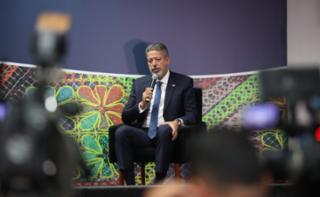 Coletiva de Imprensa. Presidente da Câmara dos Deputados, Arthur Lira