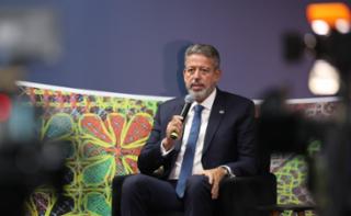 Coletiva de Imprensa. Presidente da Câmara dos Deputados, Arthur Lira