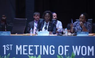 1ª Sessão de Trabalho - 1st Working Session - 1ª Sesión de trabajo. Presidente da Assembleia Nacional de São Tomé e Príncipe, Celmira Sacramento (ADI)