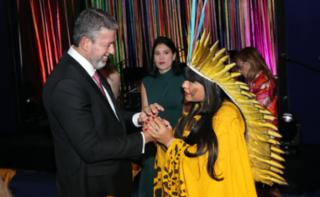 Jantar oficial - Official dinner - Cena oficial.  Presidente da Câmara dos Deputados, Arthur Lira e Dep. Célia Xakriabá (PSOL - MG)