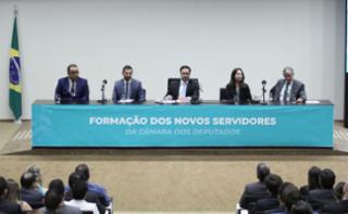 Cerimônia de posse dos novos servidores - Analistas e Consultores Legislativos. Diretor Administrativo, Mauro Barreto; Secretário Geral da Mesa Adjunto, Alexandre Brilhante; Diretor-geral da Câmara dos Deputados, Celso de Barros; Diretora-Geral Adjunta, Lucíola Palos e  Diretor de Recursos Humanos da Câmara dos Deputados, Milton Pereira da Silva Filho.
