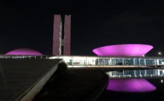 Coquetel e foto especial diante do Congresso iluminado com as cores da Campanha Outubro Rosa