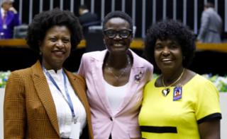 3ª Sessão de Trabalho - 3rd Working Session - 3ª Sesión de trabajo. Interim Representative for Brazil at UN (United Nations) Women, Ana Carolina Querino. Inter-Parlamentary Union Speaker, Mrs Tulia Ackson. Deputada do Brasil, Benedita da Silva (PT - RJ)