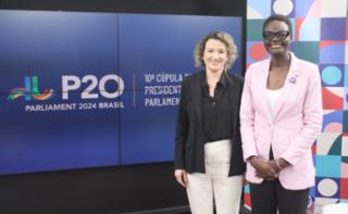 Cobertura jornalística - Media Coverage - Cobertura Periodística. Assessora das Secretarias de Comunicação Social e de Participação e Mídias Digitais da Câmara dos Deputados, Daniela Guerson André e  Inter-Parlamentary Union Speaker, Mrs Tulia Ackson.