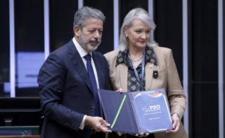 Sessão de encerramento - Closing session - Clausura.  Presidente da Câmara dos Deputados do Brasil, Arthur Lira (PP - AL) e South Africa Speaker, Annelie Lotriet.