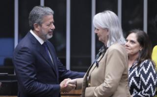 Sessão de encerramento - Closing session - Clausura. Presidente da Câmara dos Deputados do Brasil, Arthur Lira (PP - AL) e South Africa Speaker, Annelie Lotriet.