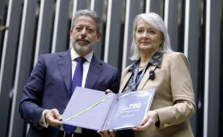 Sessão de encerramento - Closing session - Clausura. Presidente da Câmara dos Deputados do Brasil, Arthur Lira (PP - AL) e South Africa Speaker, Annelie Lotriet.
