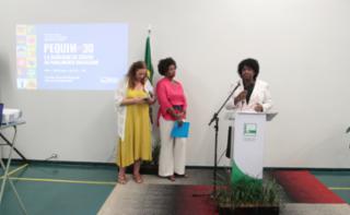 Abertura da exposição Pequim+30 e a Igualdade de Gênero no Parlamento Brasileiro. Dep. Jandira Feghali (PCdoB - RJ), ONU mulheres, Ana Carolina Querino e Dep. Benedita da Silva (PT-RJ)