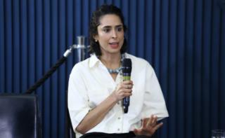 Premiação do Concurso Audiovisual pelo Fim da Violência contra a Mulher. Gerente de Parcerias Estratégicas do Youtube, Catarina Alencastro