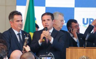 Anúncio da formação da Federação União Progressistas. Presidente da Câmara dos Deputados, Hugo Motta (REPUBLICANOS - PB)