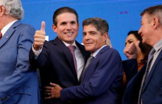 Anúncio da formação da Federação União Progressistas. Presidente da Câmara dos Deputados, Hugo Motta (REPUBLICANOS - PB) e Ex-deputado, Antônio Carlos Magalhães Neto.