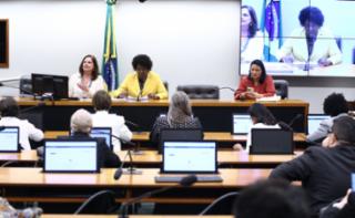 Reunião de eleição para os cargos da Coordenadoria-Geral do Observatório Nacional da Mulher na Política, da Procuradoria da Mulher e da Coordenadoria dos Direitos da Mulher. Dep. Soraya Santos (PL - RJ), Dep. Benedita da Silva (PT - RJ) e Dep. Juliana Cardoso (PT-SP)