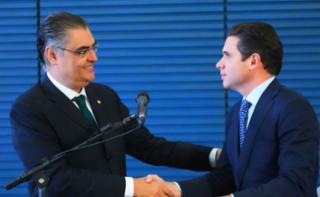 Lançamento da programação comemorativa dos 200 anos da Câmara. Dep. Lafayette de Andrada (REPUBLICANOS - MG) e Presidente da Câmara dos Deputados, Hugo Motta (REPUBLICANOS - PB)