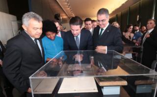 Lançamento da programação comemorativa dos 200 anos da Câmara.Dep.Cleber Verde(MDB-MA),Dep.Jack Rocha(PT-ES),Dep. Lafayette de Andrada (REPUBLICANOS - MG) e Presidente da Câmara dos Deputados, Hugo Motta (REPUBLICANOS  - PB)