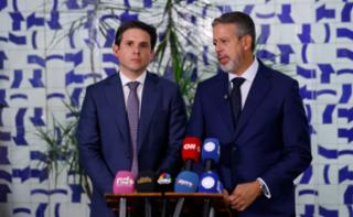 Coletiva de imprensa. Presidente da Câmara dos Deputados, Hugo Motta (REPUBLICANOS - PB) e Dep. Arthur Lira (PP - AL)