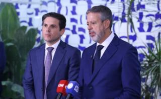 Coletiva de imprensa. Presidente da Câmara dos Deputados, Hugo Motta (REPUBLICANOS - PB) e Dep. Arthur Lira (PP - AL)