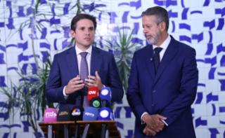 Coletiva de imprensa. Presidente da Câmara dos Deputados, Hugo Motta (REPUBLICANOS - PB) e Dep. Arthur Lira (PP - AL)