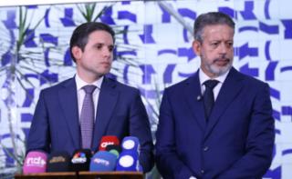 Coletiva de imprensa. Presidente da Câmara dos Deputados, Hugo Motta (REPUBLICANOS - PB) e Dep. Arthur Lira (PP - AL)