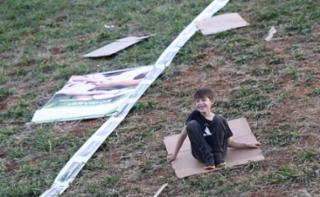 Escorrega no Gramado - Gramado do Congresso. Participante, Gabriel Ornelas