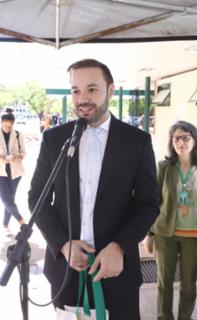 Inauguração da "EcoFeira - Orgânicos na Câmara". Estacionamento do Anexo IV. Diretor-Geral da Câmara dos Deputados, Guilherme Barbosa Brandão.