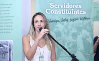Abertura da Exposição Servidores Constituintes. Diretora-Geral Adjunta, Amanda Maria Ramalho de Carvalho.