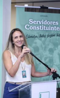 Abertura da Exposição Servidores Constituintes. Diretora-Geral Adjunta, Amanda Maria Ramalho de Carvalho.