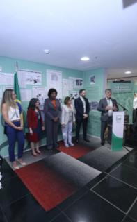 Abertura da Exposição Servidores Constituintes. Diretor do Centro de Documentação e Informação, Sergio Sampaio.