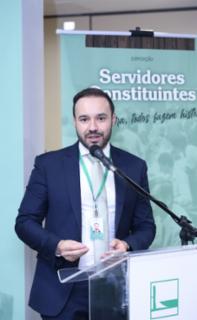 Abertura da Exposição Servidores Constituintes. Diretor-Geral da Câmara dos Deputados, Guilherme Barbosa Brandão.