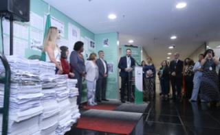 Abertura da Exposição Servidores Constituintes. Diretor-Geral da Câmara dos Deputados, Guilherme Barbosa Brandão.