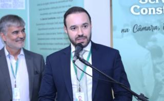 Abertura da Exposição Servidores Constituintes. Diretor-Geral da Câmara dos Deputados, Guilherme Barbosa Brandão.