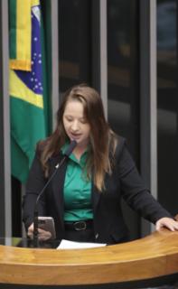 Homenagem aos 50 anos da Sociedade Esportiva do Gama. Admnistradora do Gama, Thábata Norrana.