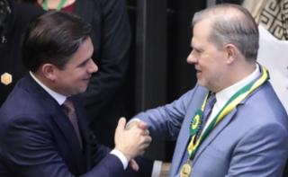 Entrega do Prêmio Mérito Legislativo. Ministro do Supremo Tribunal Federal, José Antonio Dias Toffoli. Presidente da Câmara dos Deputados, Hugo Motta (REPUBLICANOS - PB).