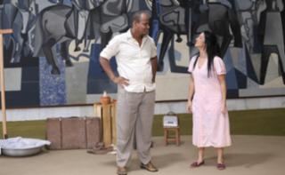 Visita ao Congresso Nacional com apresentação da edição especial do “Visite Encena”. Representando Antônio Candango, Daniel Landim e Representando Ana Candanga, Tatiana Sá.