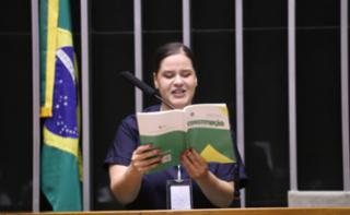 Visita ao Congresso Nacional com apresentação da edição especial do “Visite Encena”. Representando Rose da limpeza, Carolina Franklin.